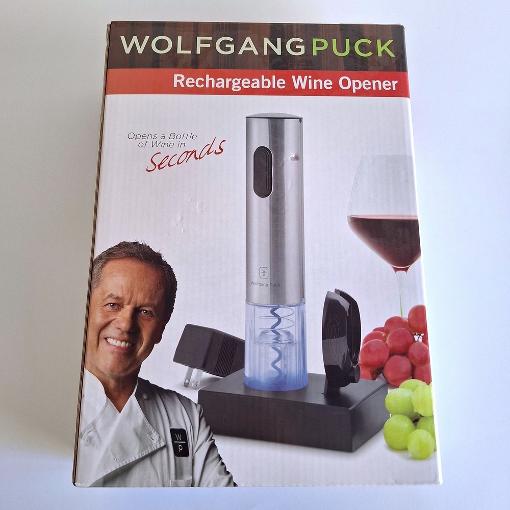 Wolfgang Puck Rechargeable Wine Opener Stainless Steel SWCRWOB Foil Cutter Base